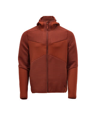 Fleecejacke, Kapuze, Reißverschluss – Herbstrot