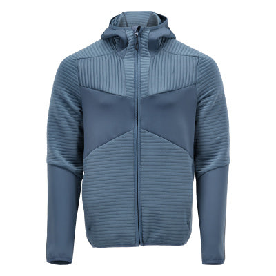 Fleecejacke, Kapuze, Reißverschluss – steinblau