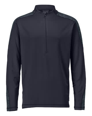 T-Shirt, Langarm, kurzem Reißverschluss – schwarzblau