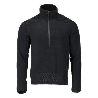 Microfleece Pullover mit kurzum Zipper – schwarz