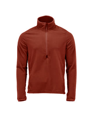 Microfleece Pullover mit kurzum Zipper – Herbstrot