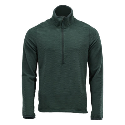 Microfleece Pullover mit kurzum Zipper – waldgrün