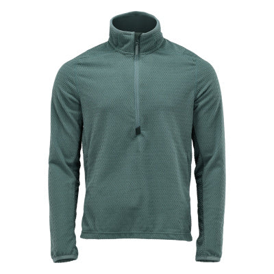 Microfleece Pullover mit kurzum Zipper – helles Waldgrün