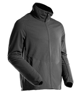 Microfleece Pullover mit Reißverschluss – schwarz