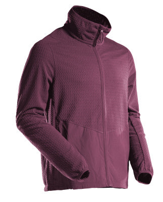 Microfleece Pullover mit Reißverschluss – bordeaux