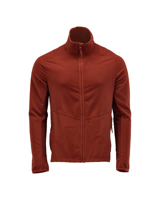 Microfleece Pullover mit Reißverschluss – Herbstrot
