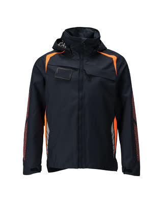 Hard Shell Jacke, wasserdicht – schwarzblau/hi-vis orange