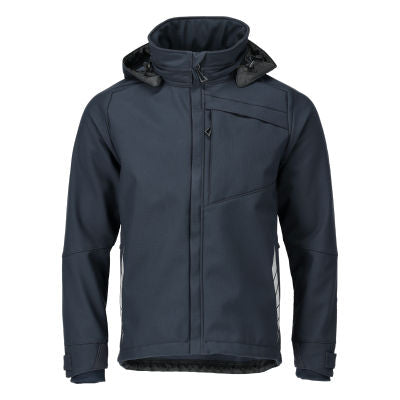 Softshelljacke mit Kapuze – schwarzblau
