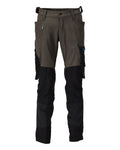 Hose mit Knietaschen, Stretch, leicht – dunkelanthrazit/schwarz