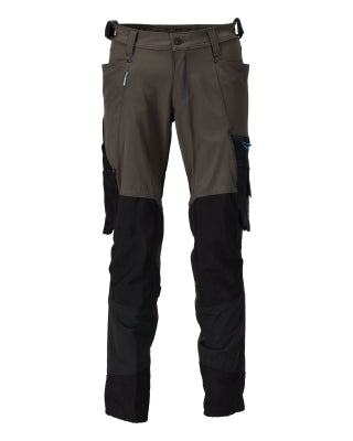 Hose mit Knietaschen, Stretch, leicht – dunkelanthrazit/schwarz
