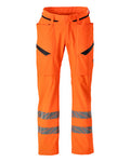 Hose mit Schenkeltaschen, Stretch – hi-vis orange