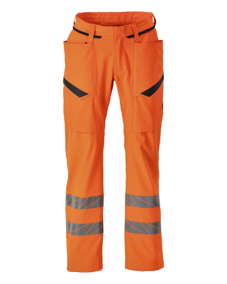 Hose mit Schenkeltaschen, Stretch – hi-vis orange