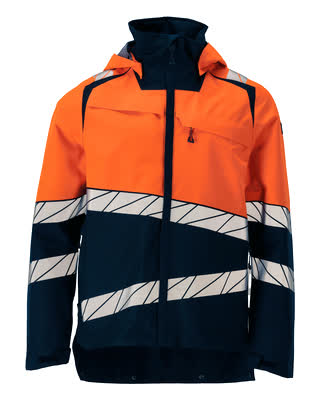 Hard Shell Jacke – schwarzblau/hi-vis orange