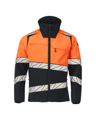 Softshelljacke – schwarzblau/hi-vis orange
