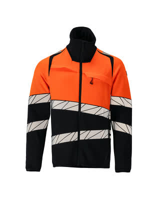 Fleecejacke mit Reißverschluss – schwarzblau/hi-vis orange