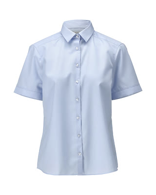 Hemd, Kurzarm, Damen, klassische – hellblau