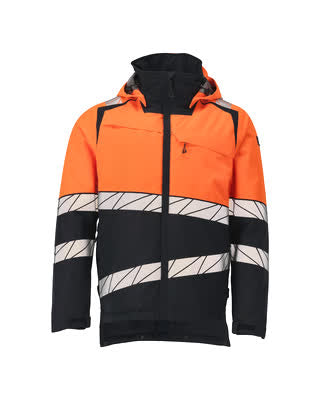 Winterjacke mit CLIMASCOT®-Futter – schwarzblau/hi-vis orange