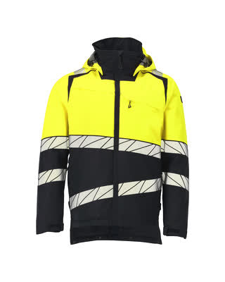 Winterjacke mit CLIMASCOT®-Futter – schwarzblau/hi-vis gelb
