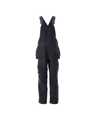 Latzhose, Knietaschen, Stretch-Einsätze – schwarzblau