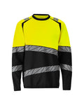 Sweatshirt, moderne Passform – schwarz/hi-vis gelb