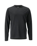 T-Shirt, Langarm, moderne Passform – vollschwarz