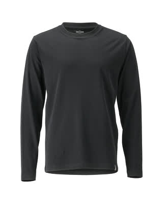 T-Shirt, Langarm, moderne Passform – vollschwarz