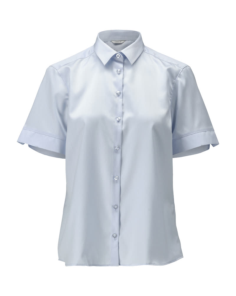 Hemd, Kurzarm, Damen, klassische Passform – hellblau