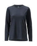 T-Shirt, Damenpassform, Langarm – schwarzblau