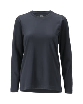 T-Shirt, Damenpassform, Langarm – schwarzblau