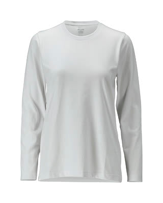 T-Shirt, Damenpassform, Langarm – weiss