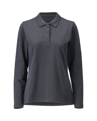 Polo-Shirt, Damenpassform, Langarm – schwarzblau