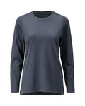 T-Shirt, Damenpassform, Langarm – schwarzblau