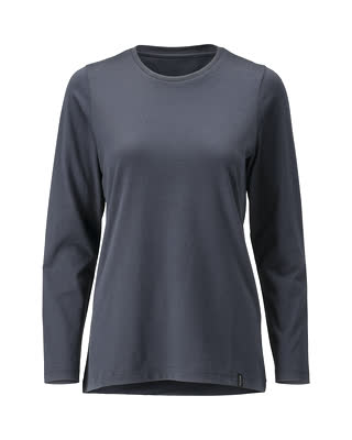 T-Shirt, Damenpassform, Langarm – schwarzblau