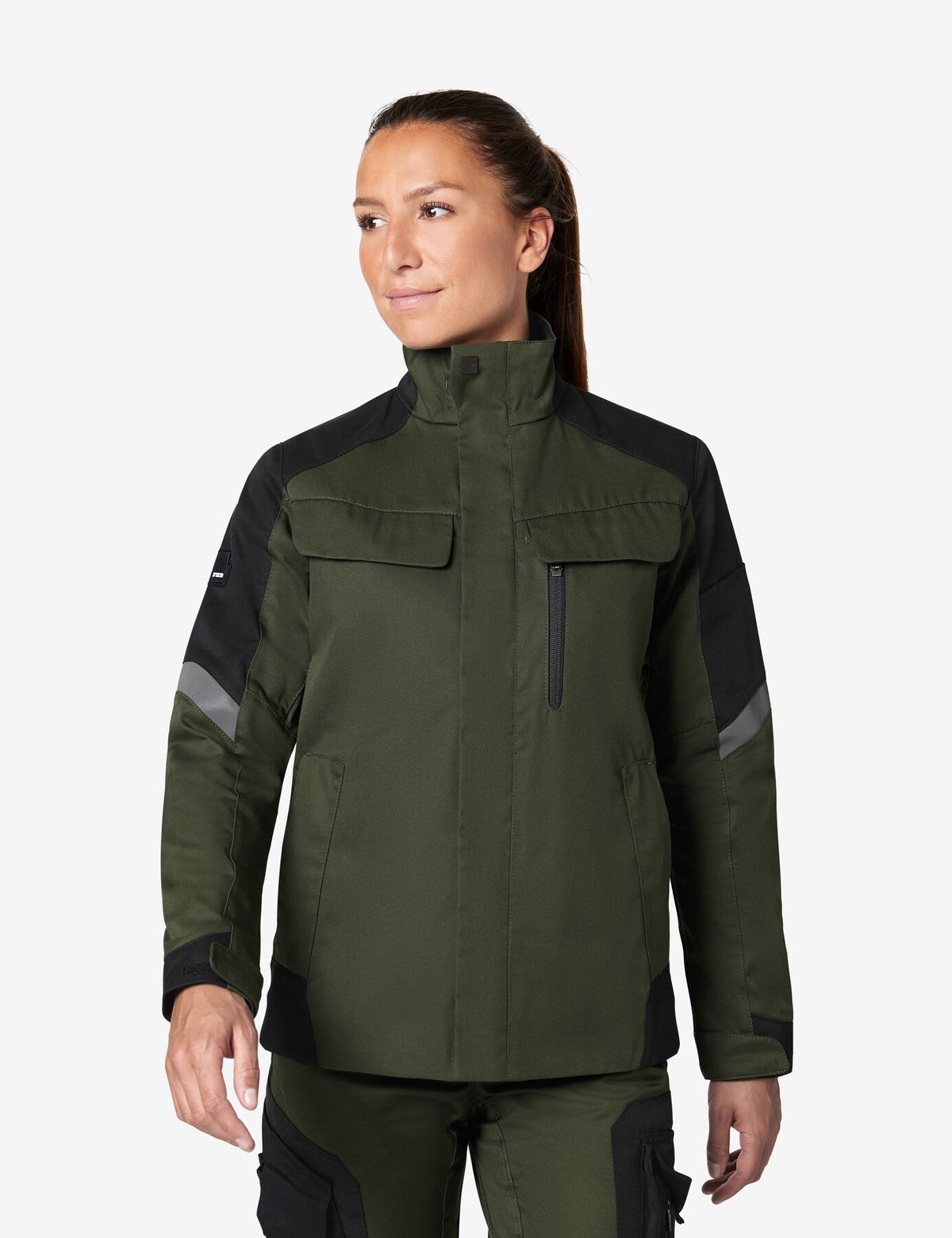 Andrea Arbeitsjacke 125950 – Oliv-schwarz