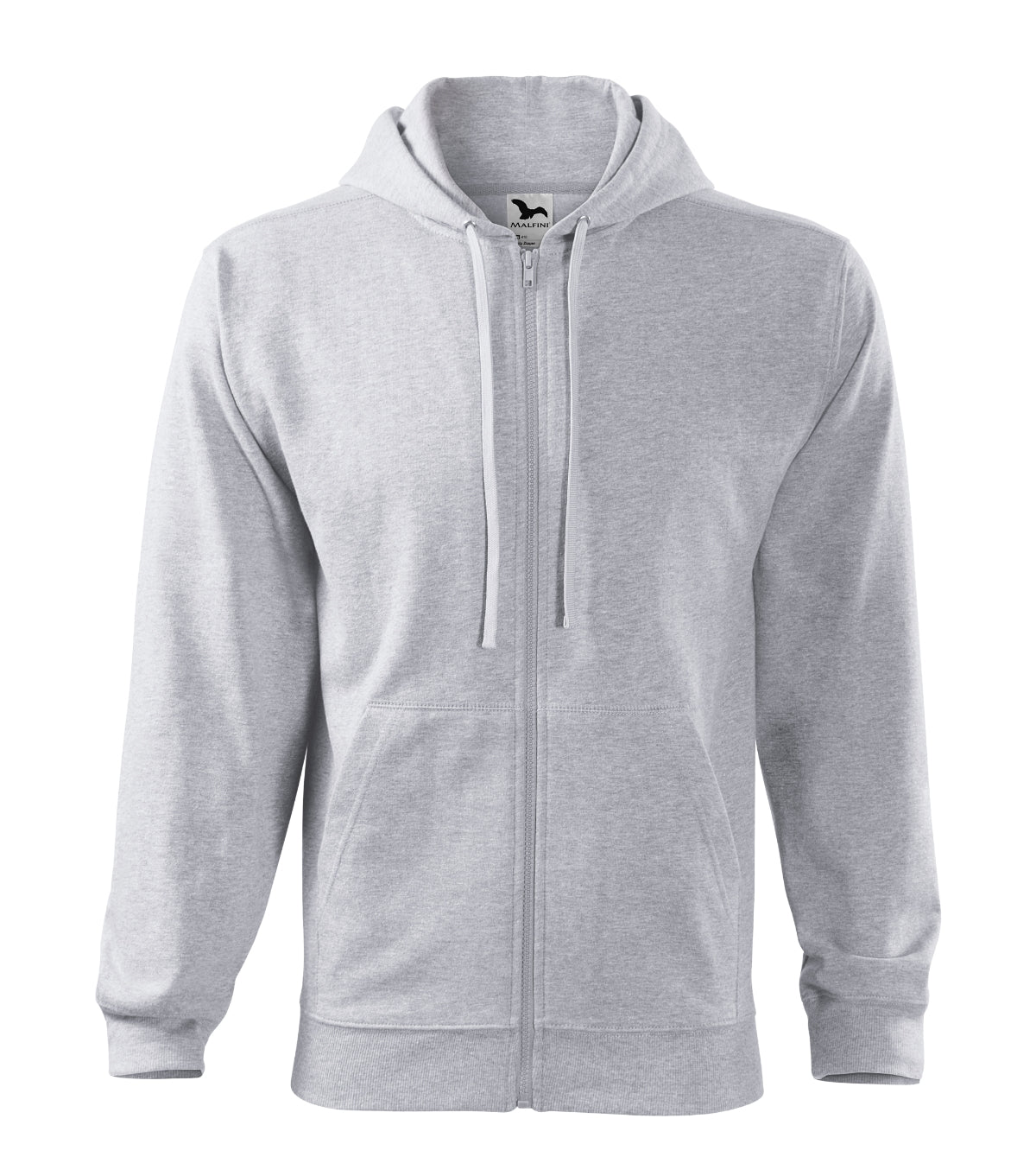 Sweatshirt Herren Trendy Zipper 410 – hellgrau meliert