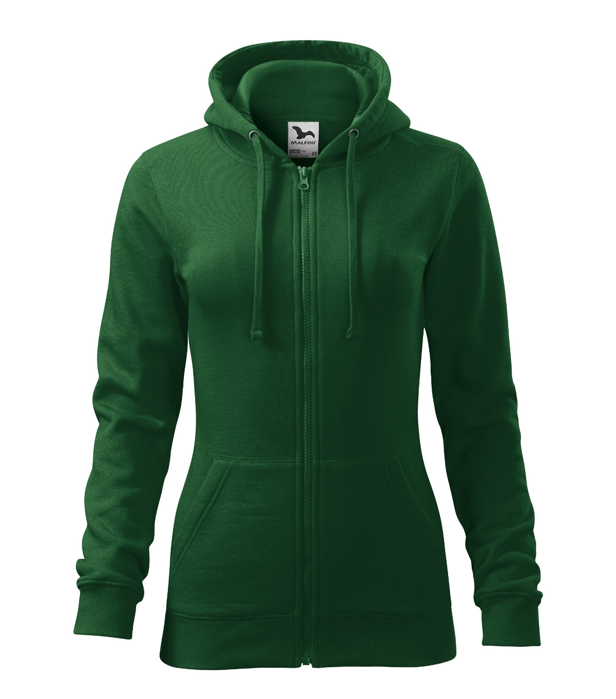 Sweatshirt Damen Trendy Zipper 411 – flaschengrün