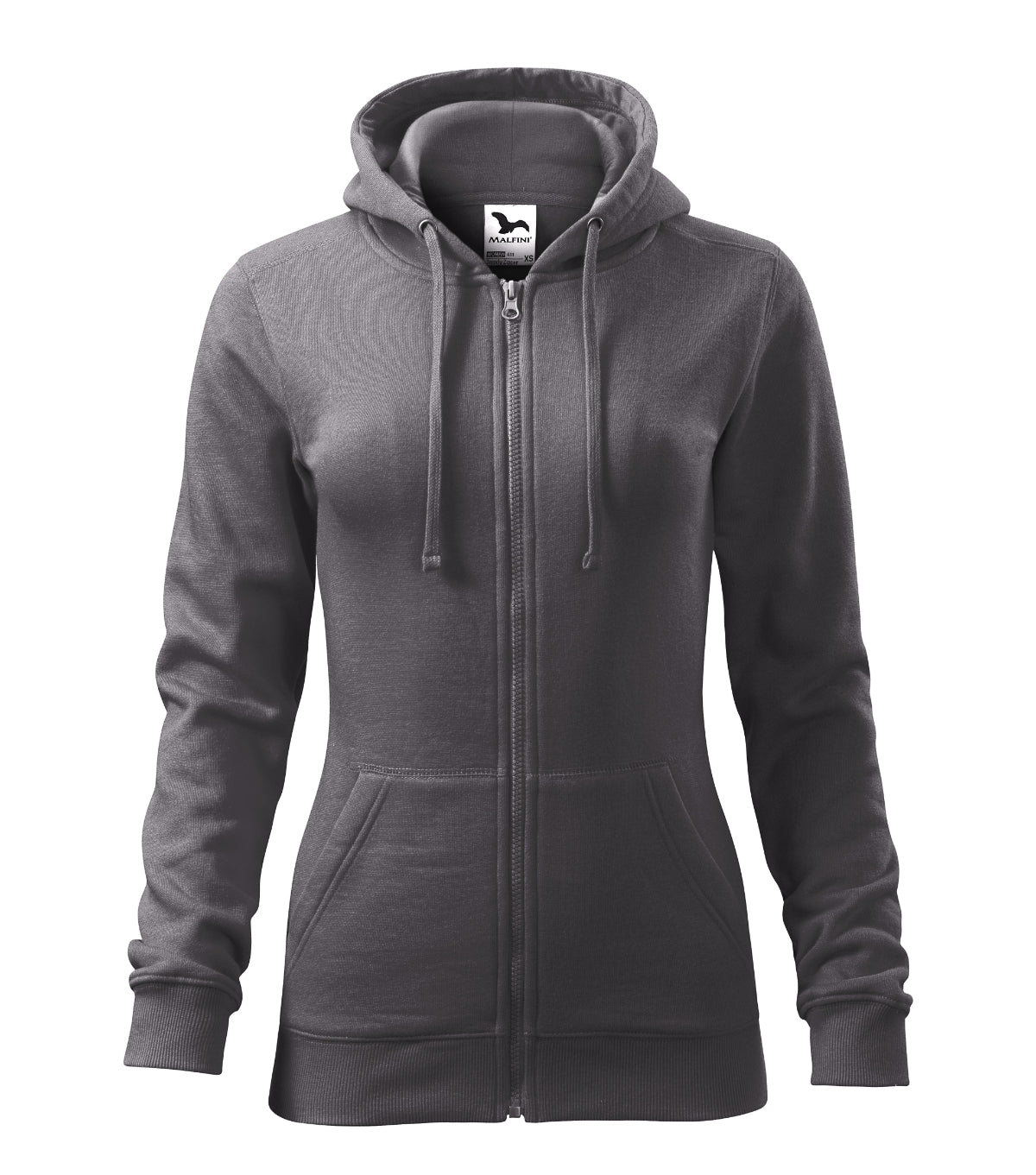 Sweatshirt Damen Trendy Zipper 411 – stahlgrau