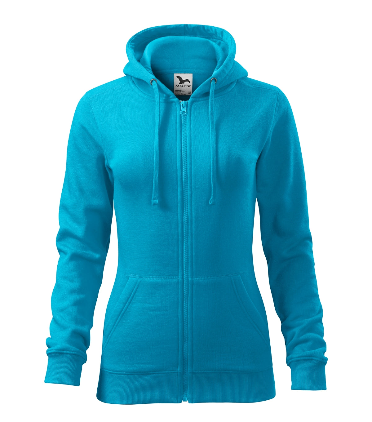 Sweatshirt Damen Trendy Zipper 411 – türkisblau