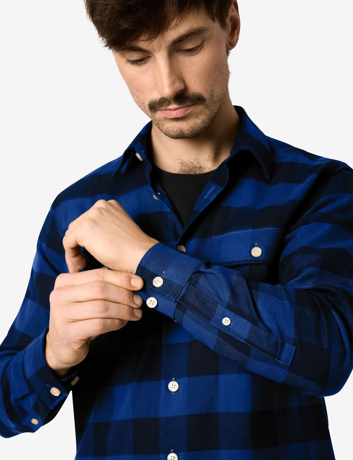 Horst Hemd 90522 – Royalblau-schwarz