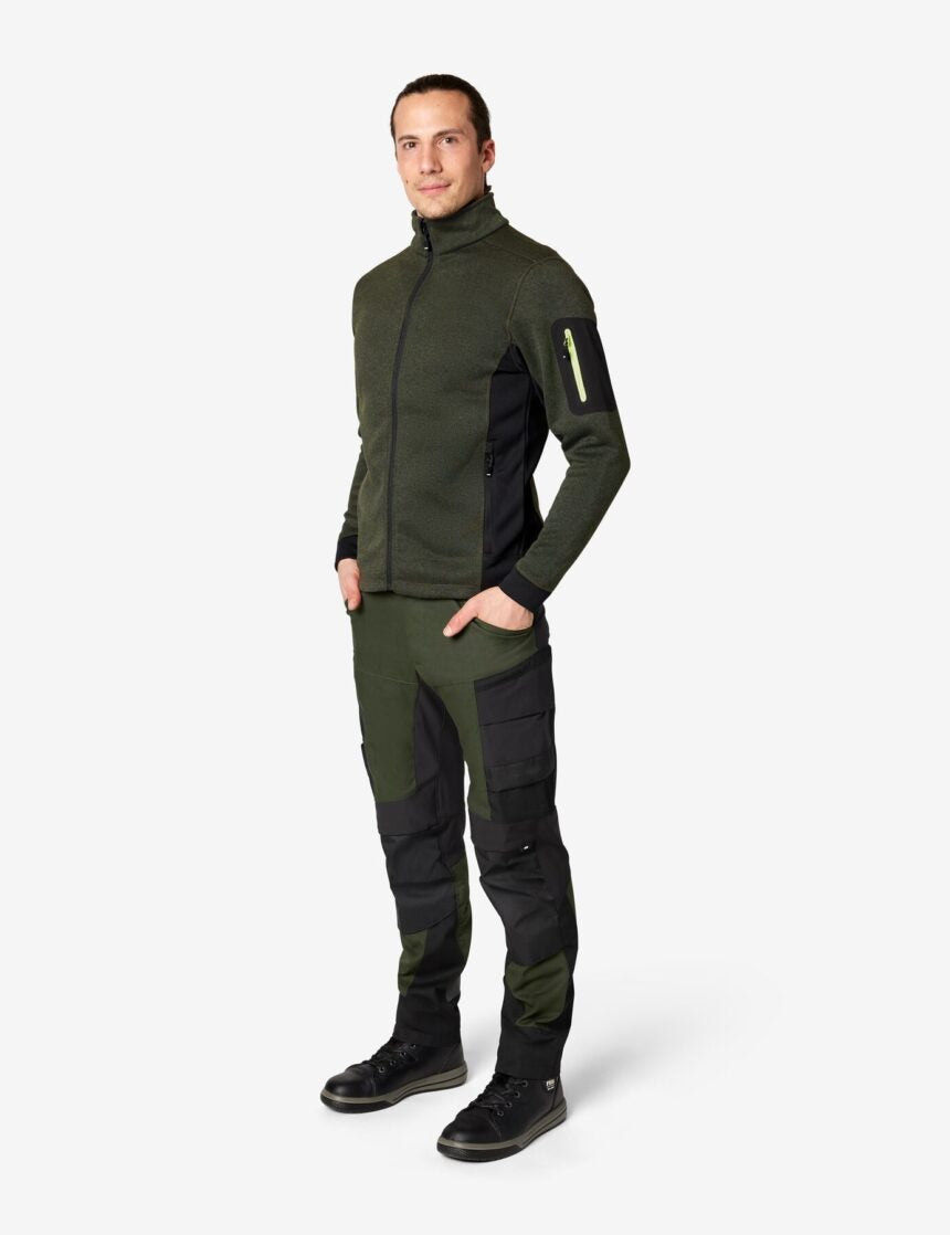 Christoph Fleecejacke 79595 – Oliv-schwarz