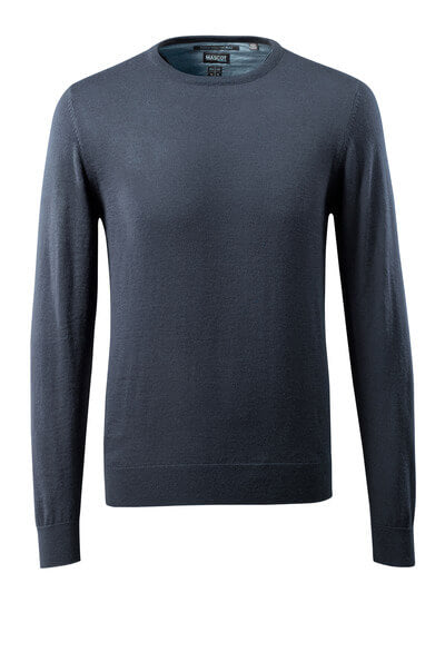 Strickpullover runder Halsausschnitt – schwarzblau