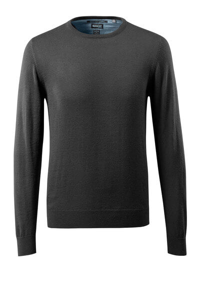 Strickpullover runder Halsausschnitt – schwarz