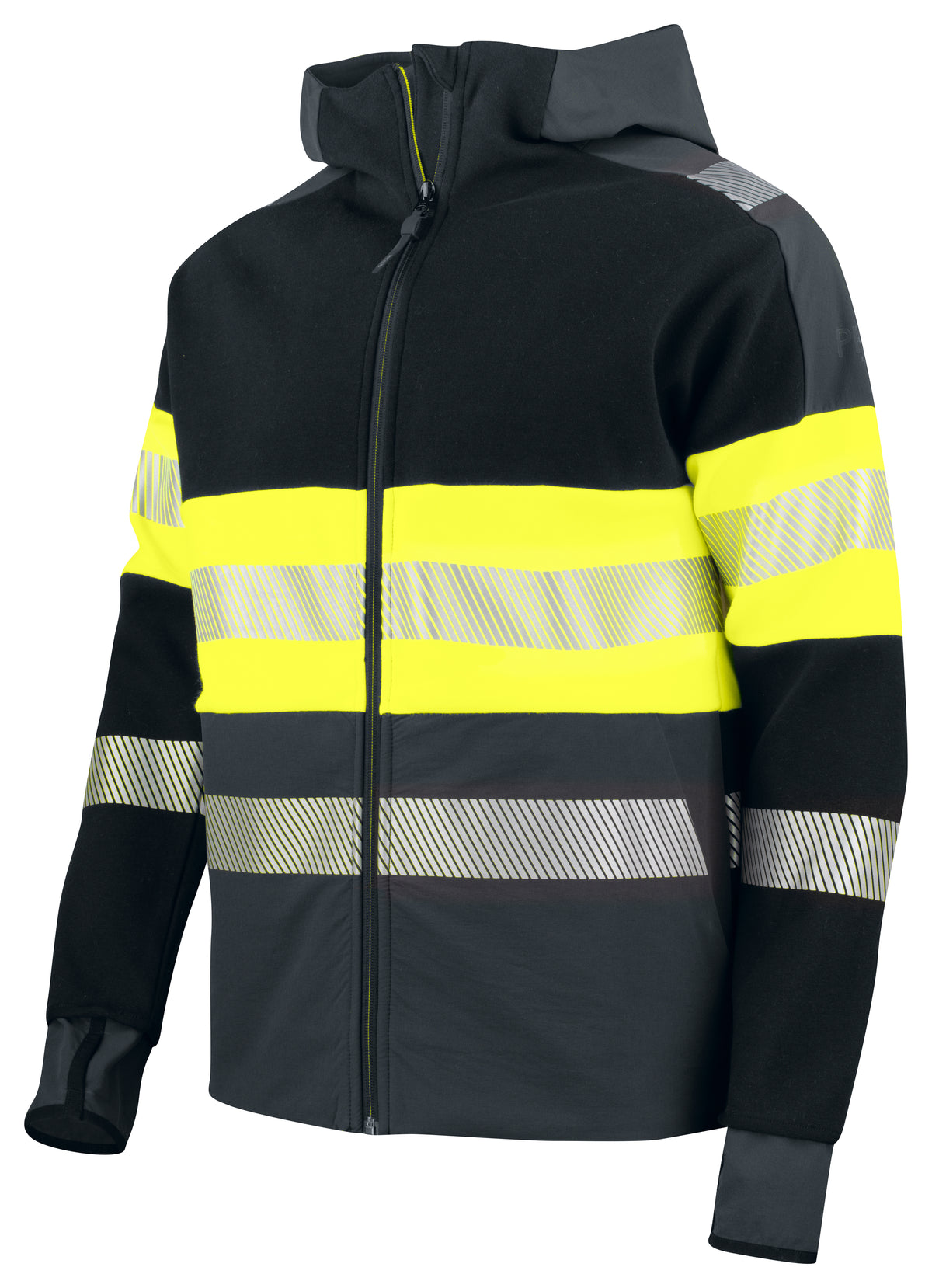 Kapuzenjacke EN ISO 20471 Klasse 1 6122 – Gelb/Schwarz