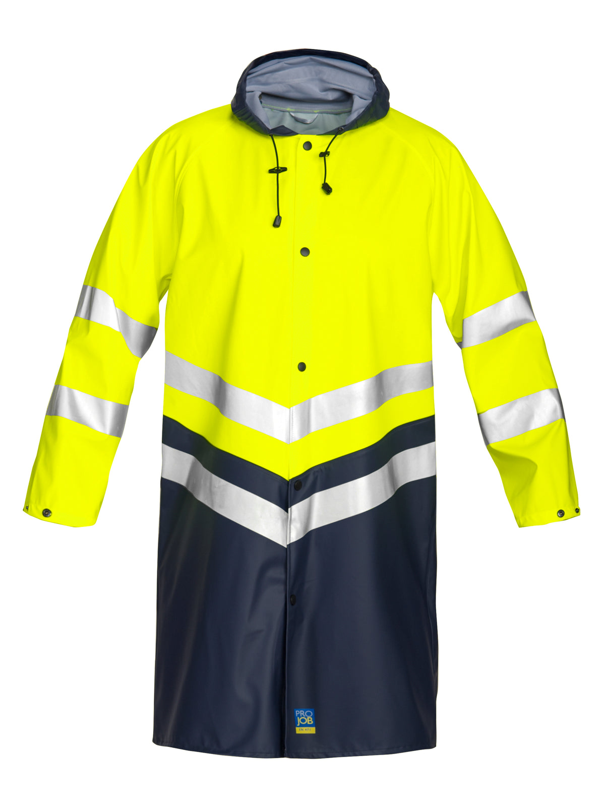 Regenmantel EN ISO 20471 Klasse 3 6403 – Gelb/Marine