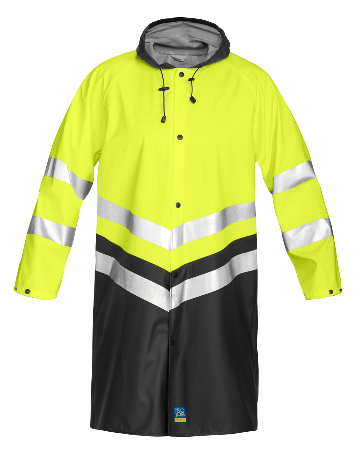 Regenmantel EN ISO 20471 Klasse 3 6403 – Gelb/Schwarz