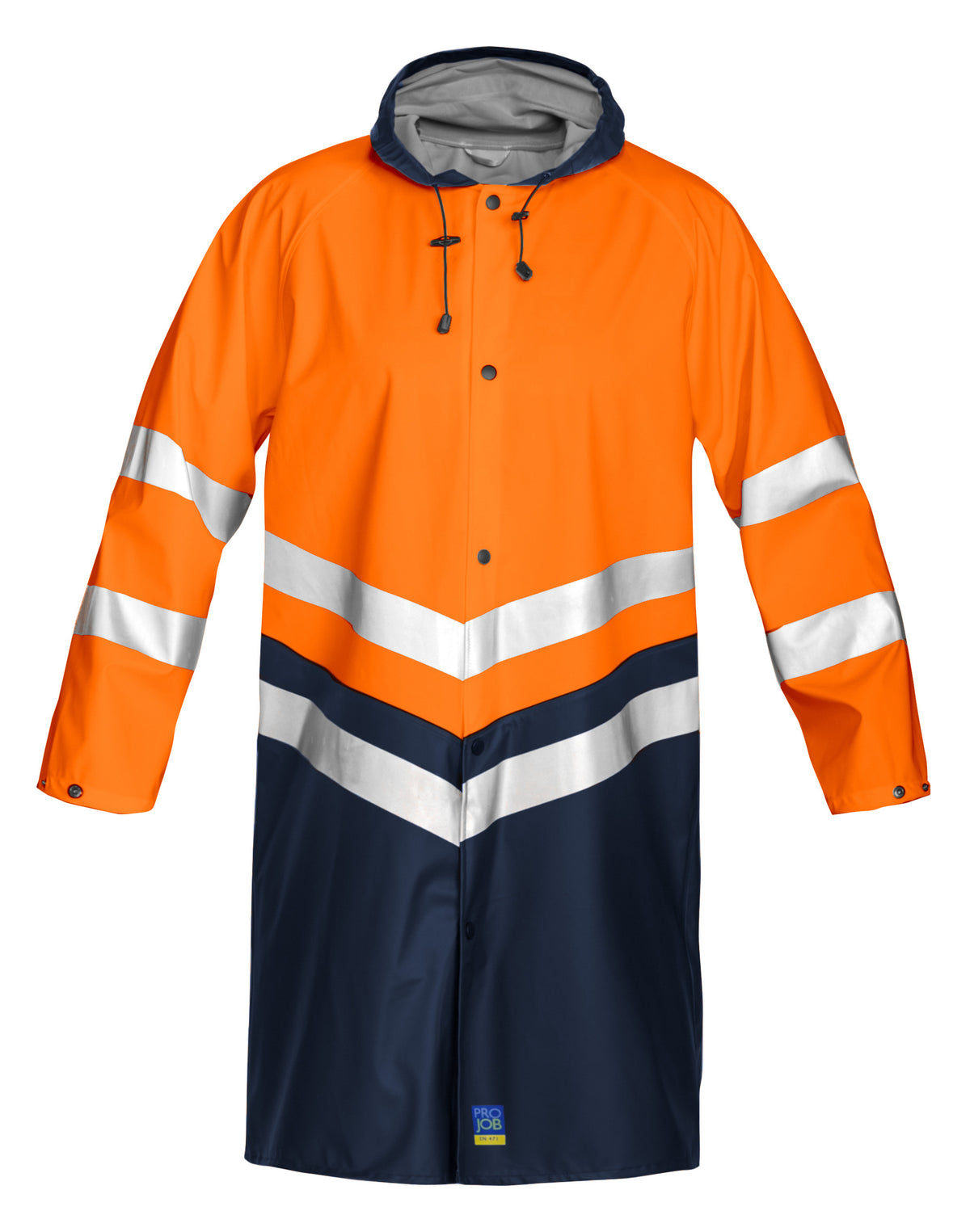 Regenmantel EN ISO 20471 Klasse 3 6403 – Orange/Marine