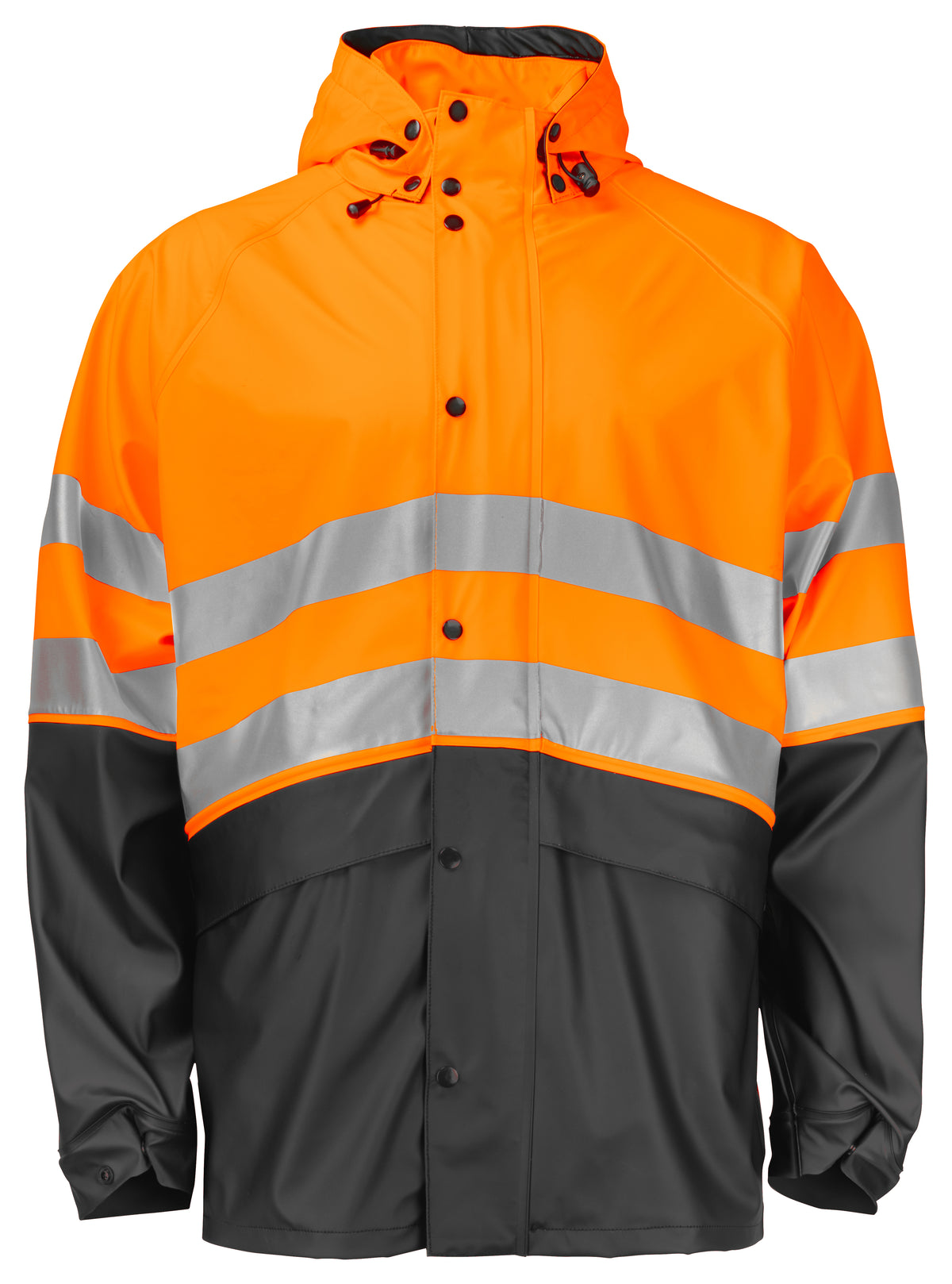 Regenjacke EN ISO 20471 Klasse 3/2 6431 – Orange/Schwarz