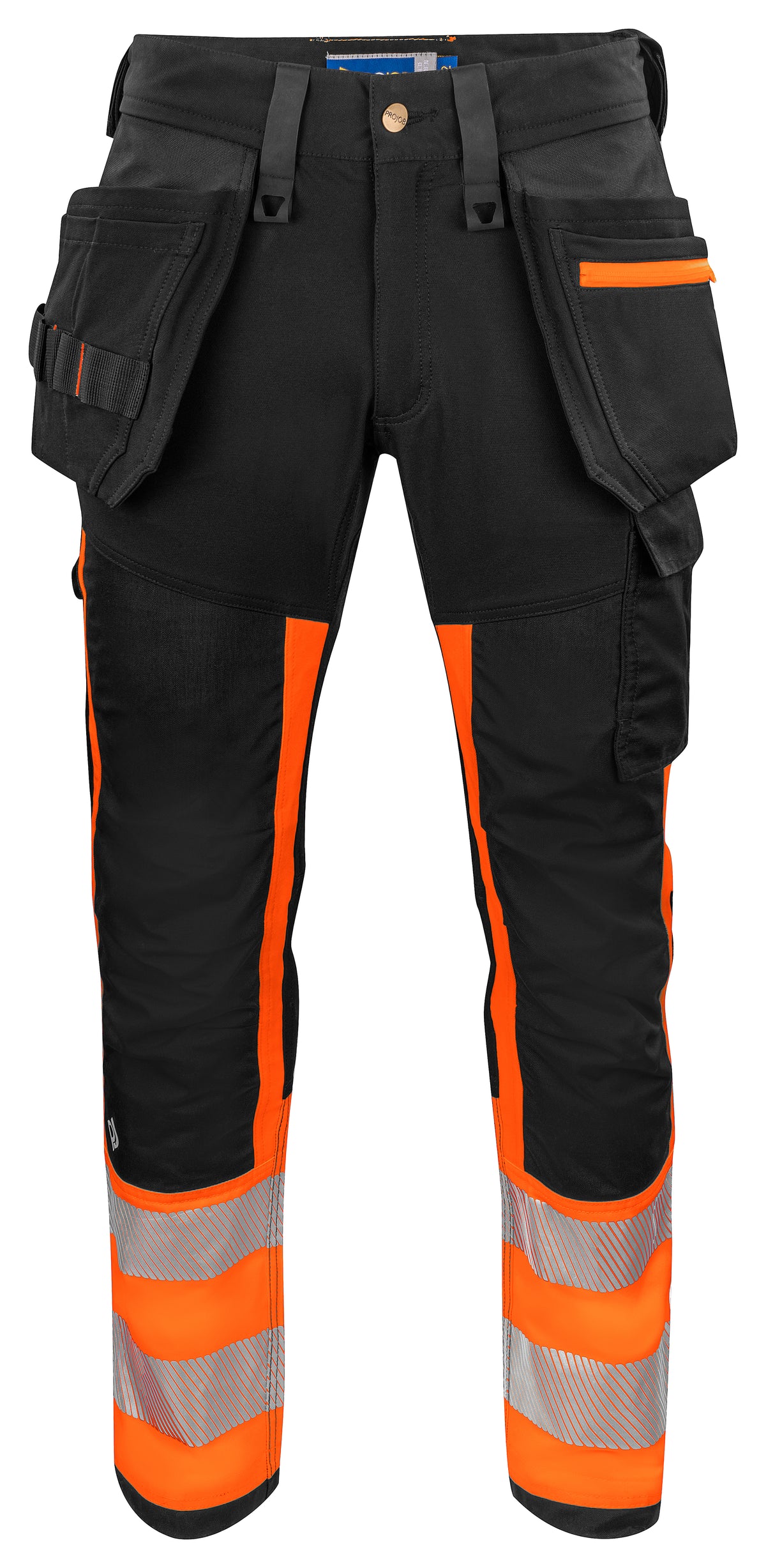 Arbeitshose EN ISO 20471 Klasse 1 6540 – Orange/Schwarz