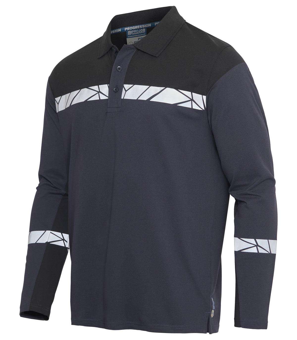 Pique Langarm 7004 – Marine/Schwarz