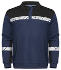 Sweatshirt mit Polokragen 7100 – Marine/schwarz
